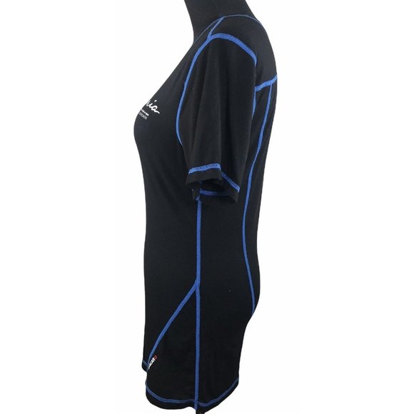 Aria Vail Cascade Athletic Club & Spa Trainer Tech wear 1.0 Shirt Black Blue S - Picture 4 of 7